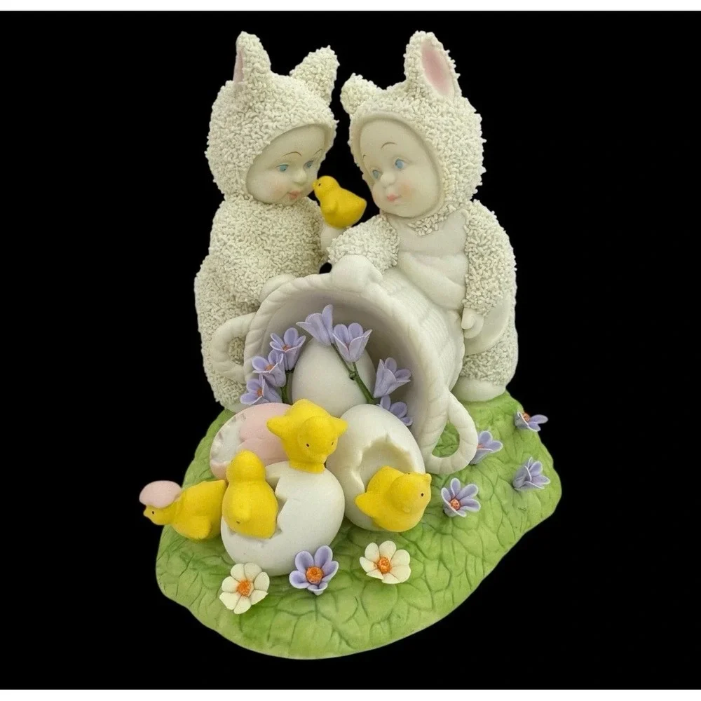 Dept 56 Snowbunnies Easter Blessings Figurine Limited 2007 Porcelain Chicks Eggs